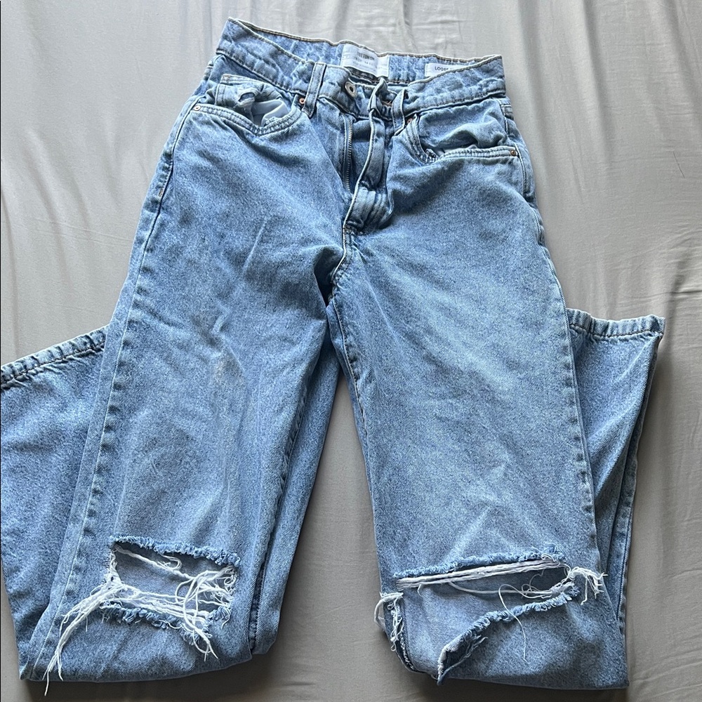 Cotton On Light Blue Distressed Boyfriend Jeans